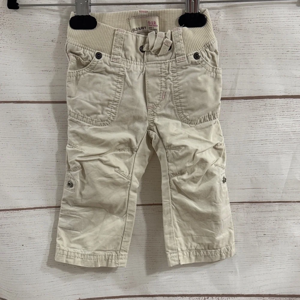 Bundle of 4 Kids Girls Denim Cargo Pants Set Baby Gap, Old Navy size 6-12 month - Picture 8 of 12